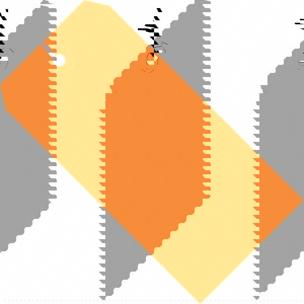 Blank Tag: 4-1/4'' High, Orange, Synthetic Paper